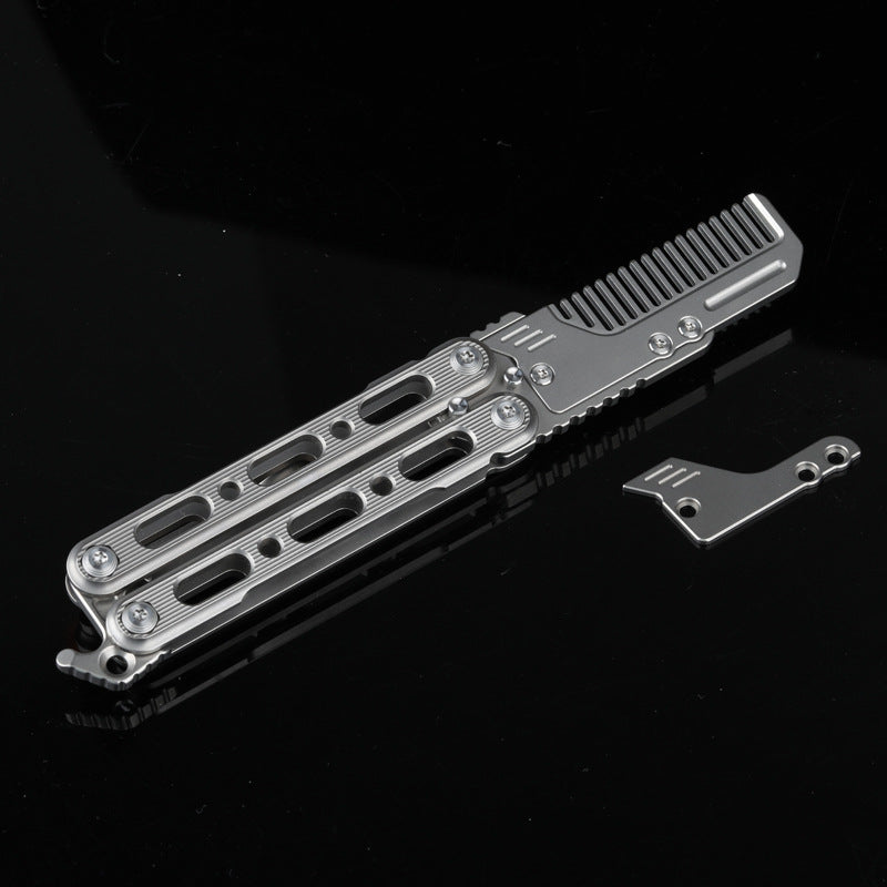 TiGear Butterfly Folding Comb Utility knife Blade Titanium Handle Edc Tool
