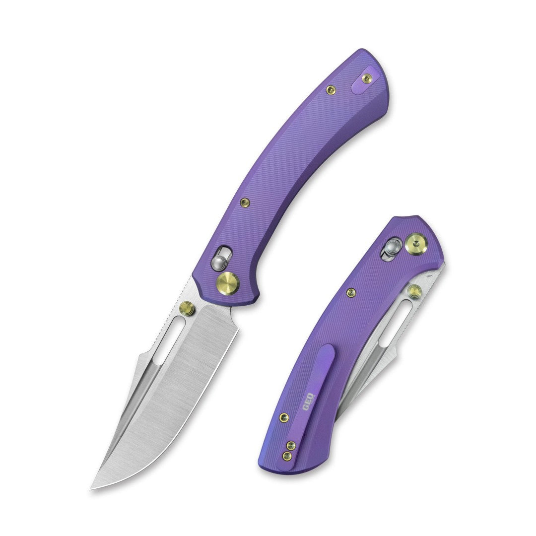 GEO Knife Strix GEO2510D M390 Blade Titanium Handle Crossbar Lock Folding Knife