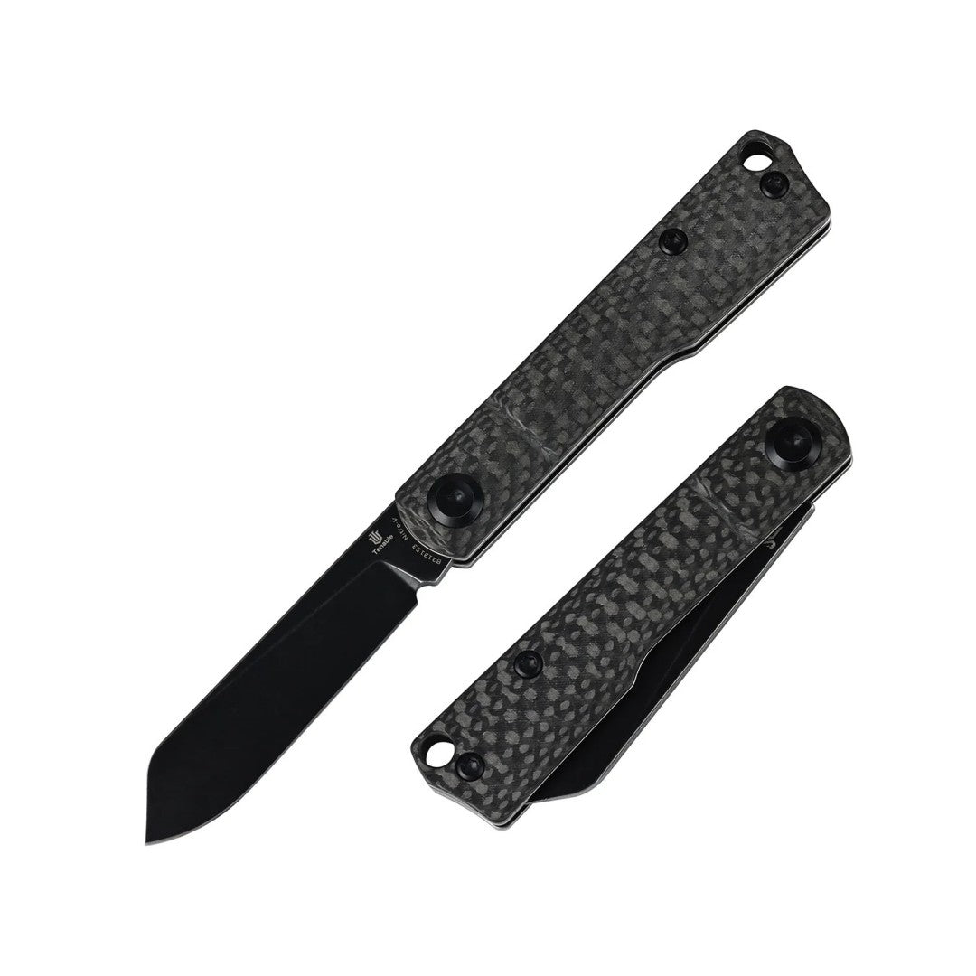 Tenable Riflestock B2131S3 Blackwash Nitro-V Blade Twill Carbon Fiber Handle Lock Back Folding knife