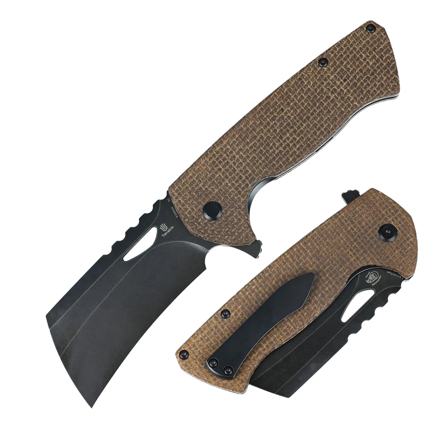 Tenable Leviathan B1083A4 D2 Blade Micarta Handle Liner Lock Folding Knife
