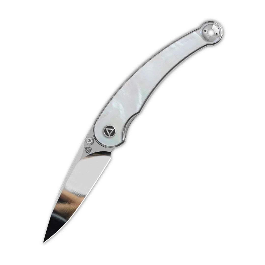QSP Dolphin QS161-C 14C28N Blade White Pearl Shell Handle Liner Lock Folding Knife