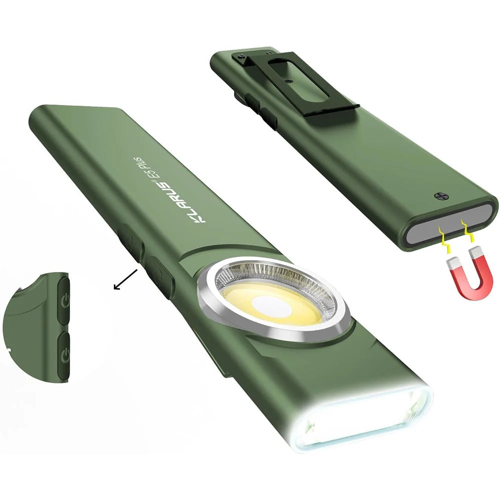 Klarus E5 Plus 650 Lumens Ultra Slim Dual-Switch Triple Lights Magnetic EDC Flashlight