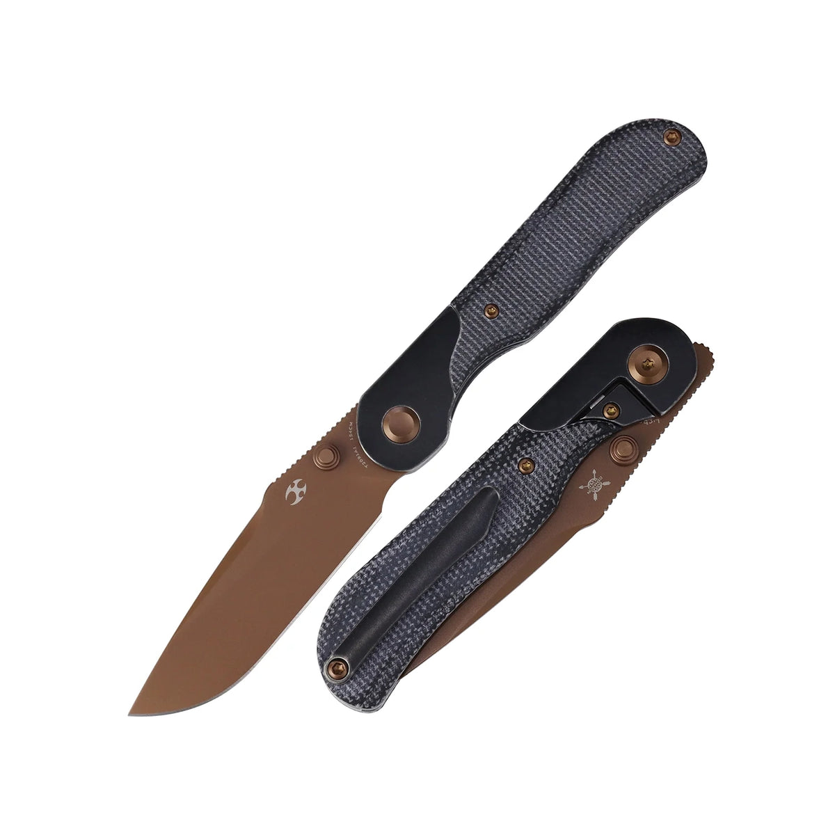 Kansept Lichen T2091A1 154CM Blade Black Micarta Handle Bolster Lock Folding Knife