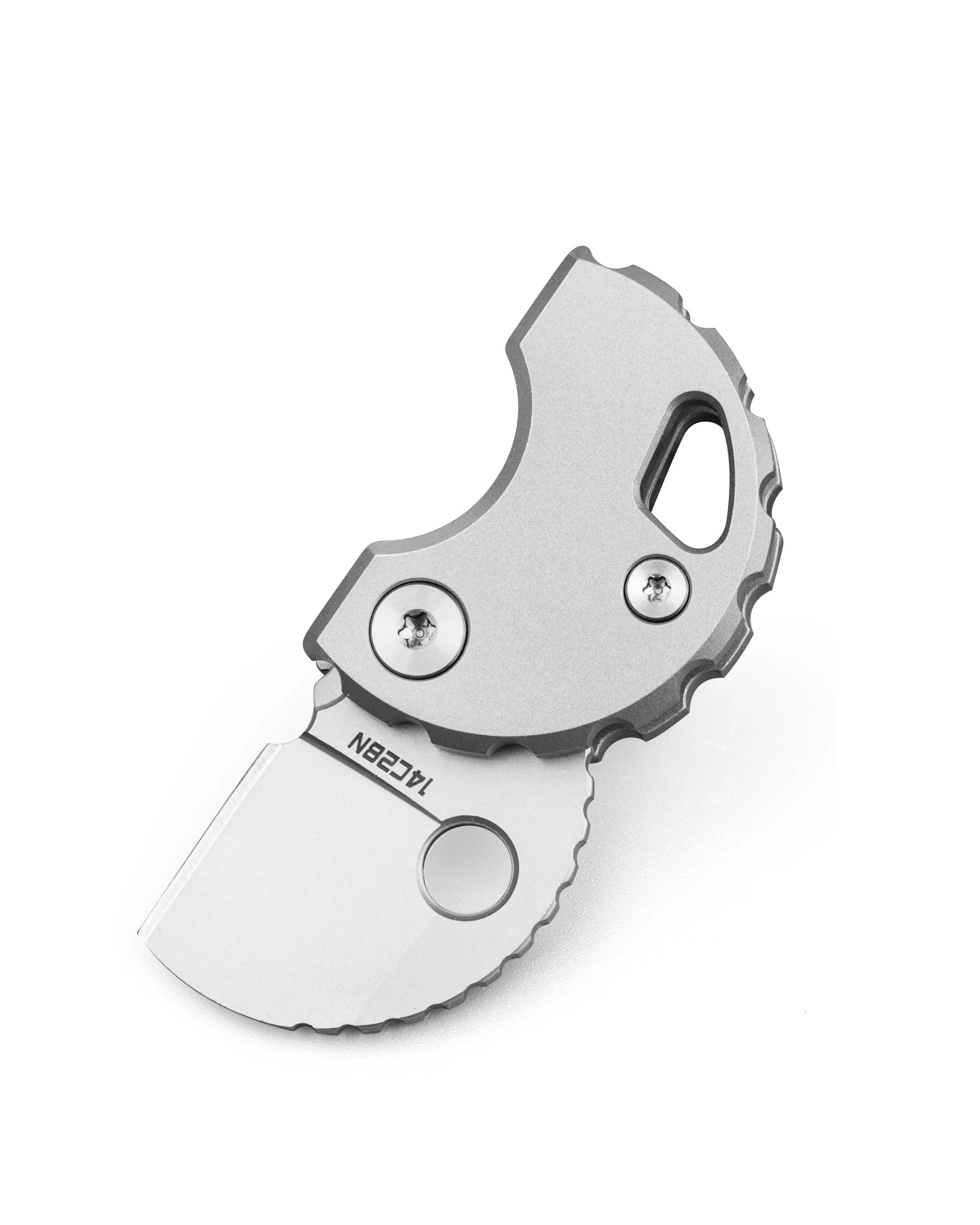Bestechman Turtle BM20A 14C28N Blade Titanium Handle Button Lock Folding Knife