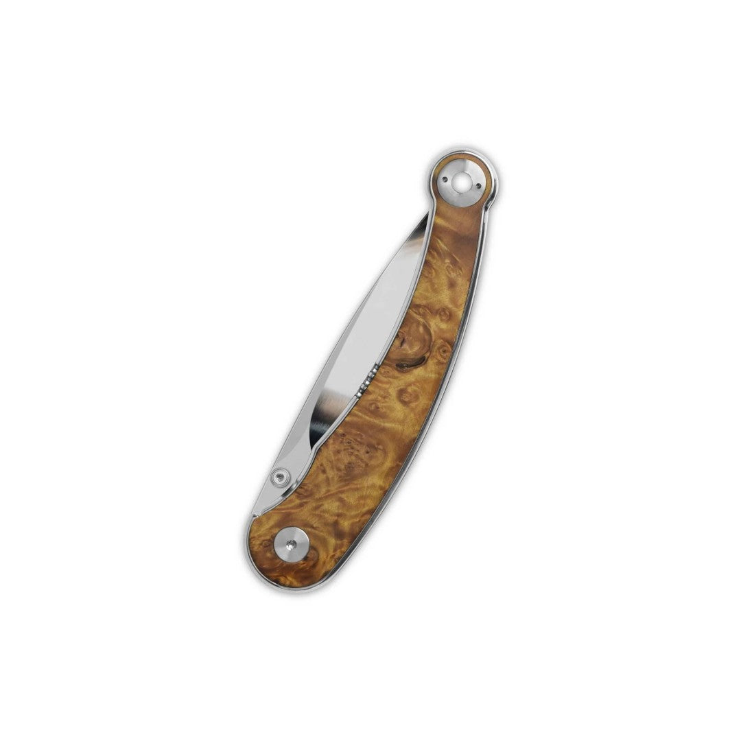 QSP Dolphin QS161-B 14C28N Blade Stabilized Wood Handle Liner Lock Folding Knife