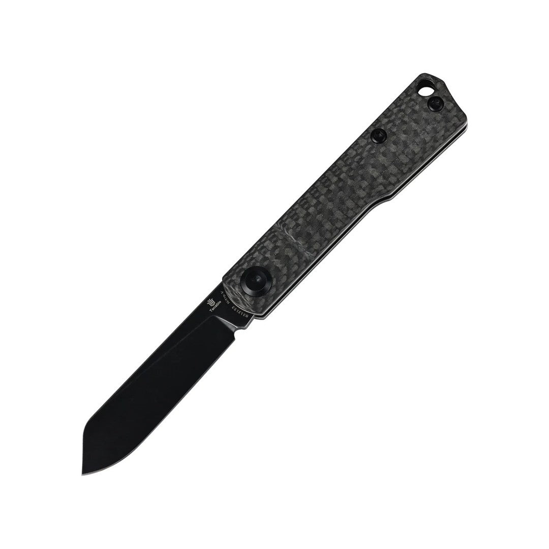 Tenable Riflestock B2131S3 Blackwash Nitro-V Blade Twill Carbon Fiber Handle Lock Back Folding knife