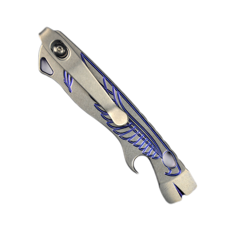 lynchNW V2.7 Double Wing Prybar 6AL-4V Titanium Blue Anodization