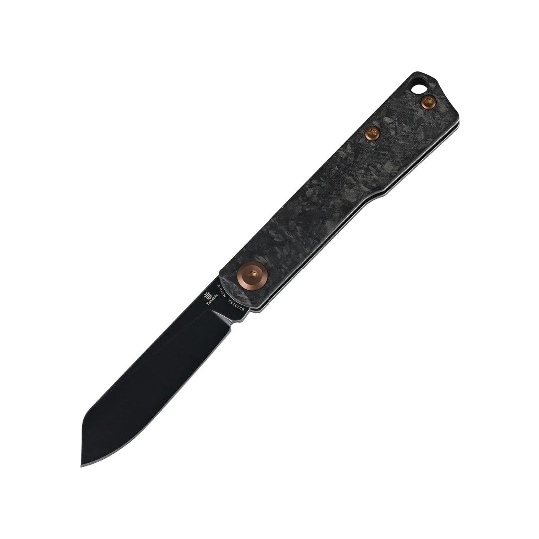 Tenable Riflestock B2131S2 Blackwash Nitro-V Blade Shred Carbon Fiber Handle Lock Back Folding knife