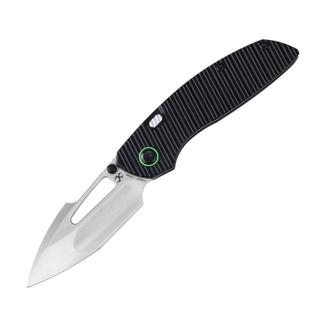 Kansept Link T1068H1 Satin 14C28N Blade Black Aluminum Handle Top Liner Lock Folding Knife