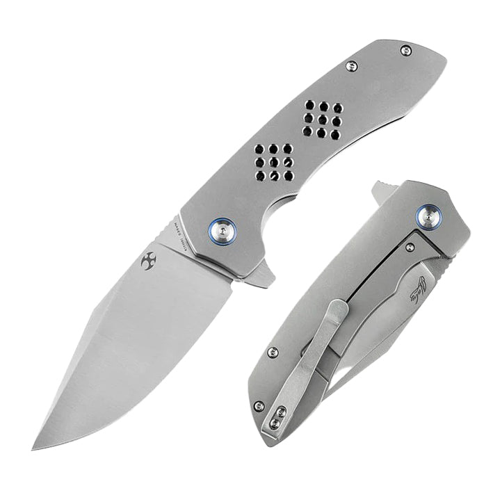 Navaja plegable Kansept Entity K1036B1 con hoja CPM-S35VN y mango de titanio con bloqueo de marco