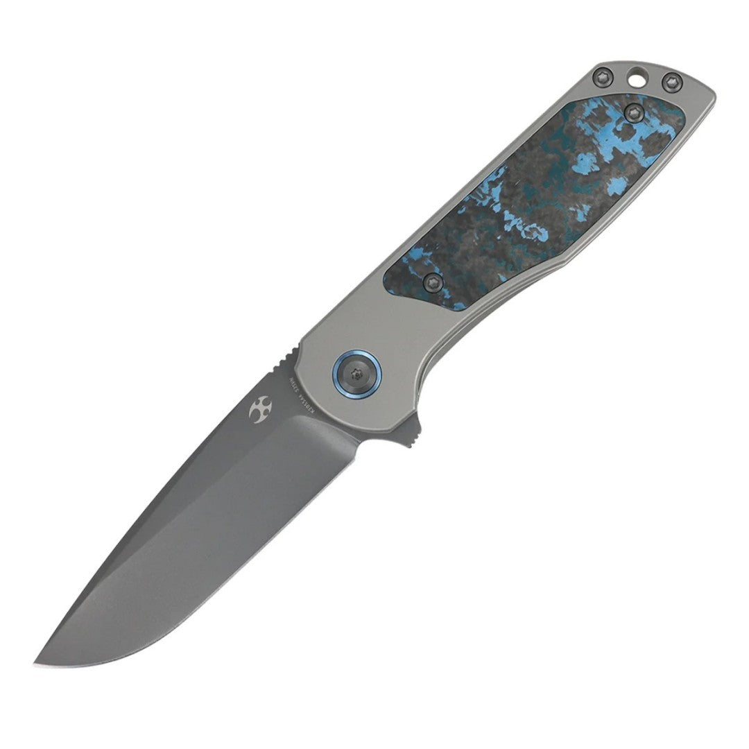 Kansept Ptarmigan K2055A4 Gray TiCn Coated CPM-S35VN Blade Titanium & FatCarbon Handle Frame Lock Folding Knife