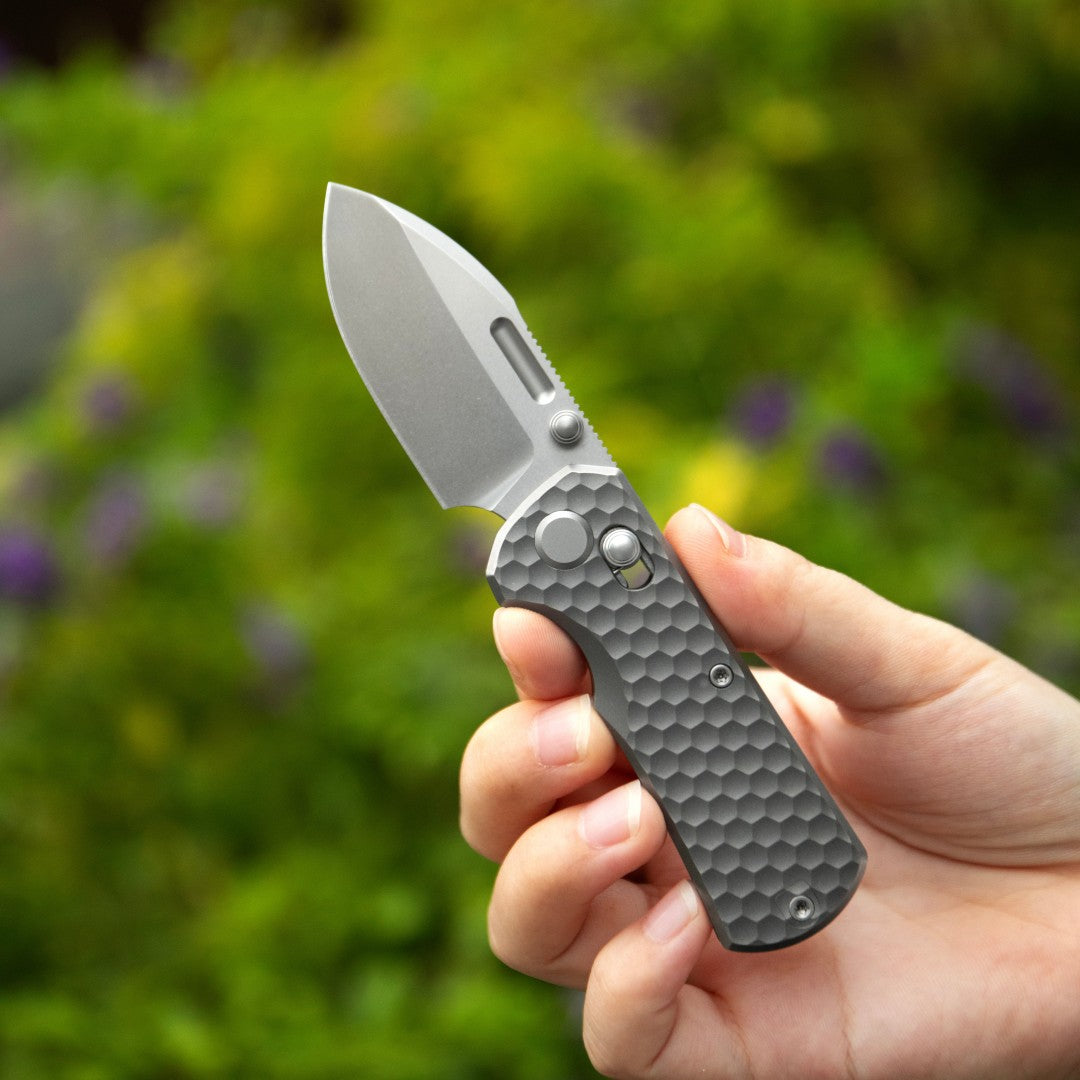 GEO Knife Belluf GEO2508H M390 Blade Titanium Handle Crossbar Lock Folding Knife