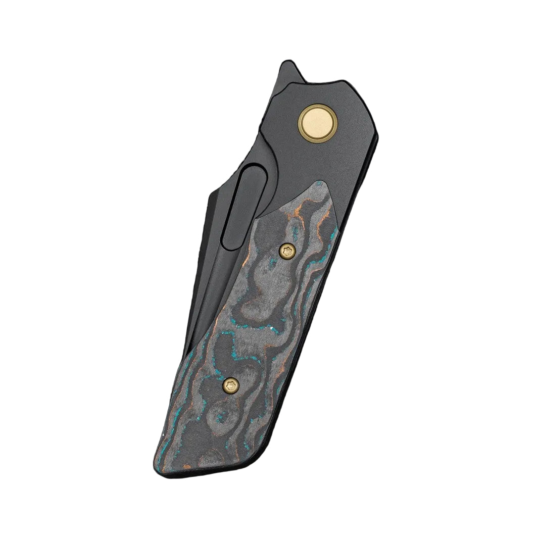 Bestech Dactyl BT2608E Magnacut Blade Titanium with Carbon Fiber Handle Bolster Frame Lock Folding Knife