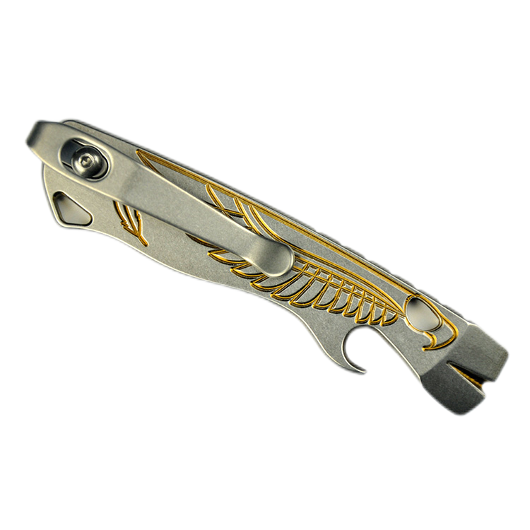 lynchNW V2.7 Double Wing Prybar 6AL-4V Titanium Anodization Gold