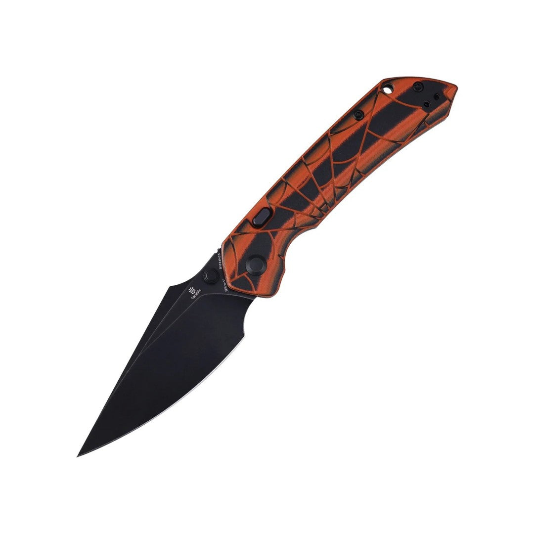 Tenable Fenrir B1034HC5 Blackwash Nitro-V Blade Orange & Black G10 Handle Top Liner Lock Folding Knife