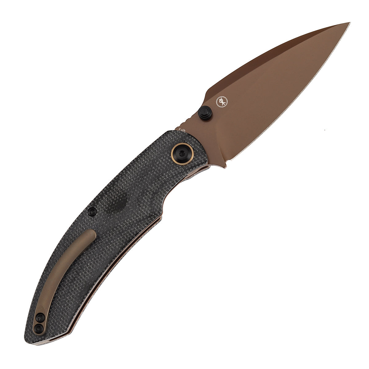 Kansept Falk K1142A3 Elmax Blade Black Micarta Handle Liner Lock Folding Knife