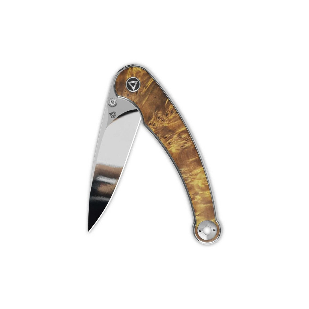 QSP Dolphin QS161-B 14C28N Blade Stabilized Wood Handle Liner Lock Folding Knife