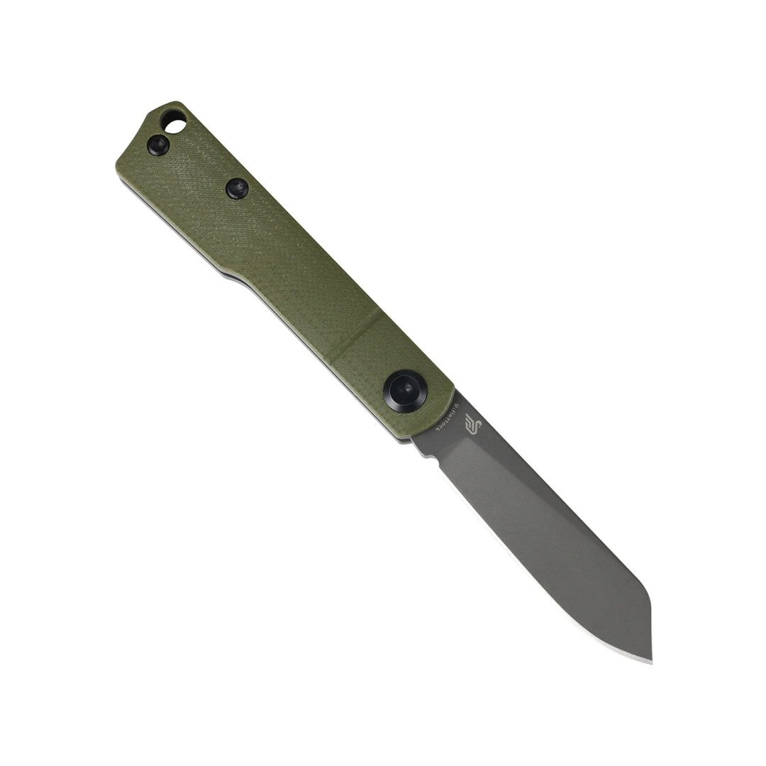 Side profile of the open Tenable Riflestock B2131S4 showing the gray TiCn coated Nitro-V blade grind