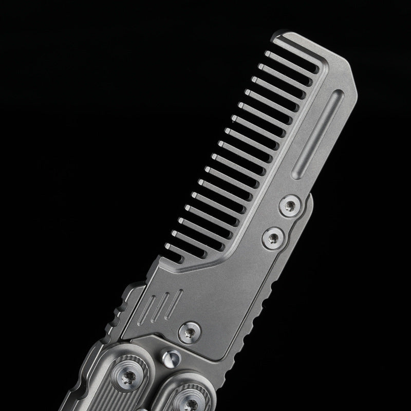 TiGear Butterfly Folding Comb Utility knife Blade Titanium Handle Edc Tool