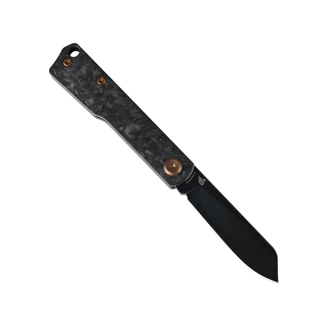 Tenable Riflestock B2131S2 Blackwash Nitro-V Blade Shred Carbon Fiber Handle Lock Back Folding knife