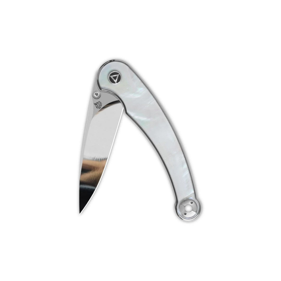 QSP Dolphin QS161-C 14C28N Blade White Pearl Shell Handle Liner Lock Folding Knife