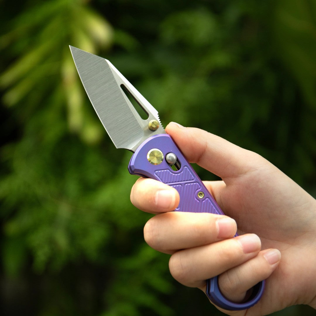 GEO Knife Aska GEO2511D M390 Blade Titanium Handle Crossbar Lock Folding Knife