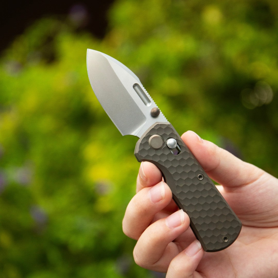 GEO Knife Belluf GEO2508I M390 Blade Titanium Handle Crossbar Lock Folding Knife