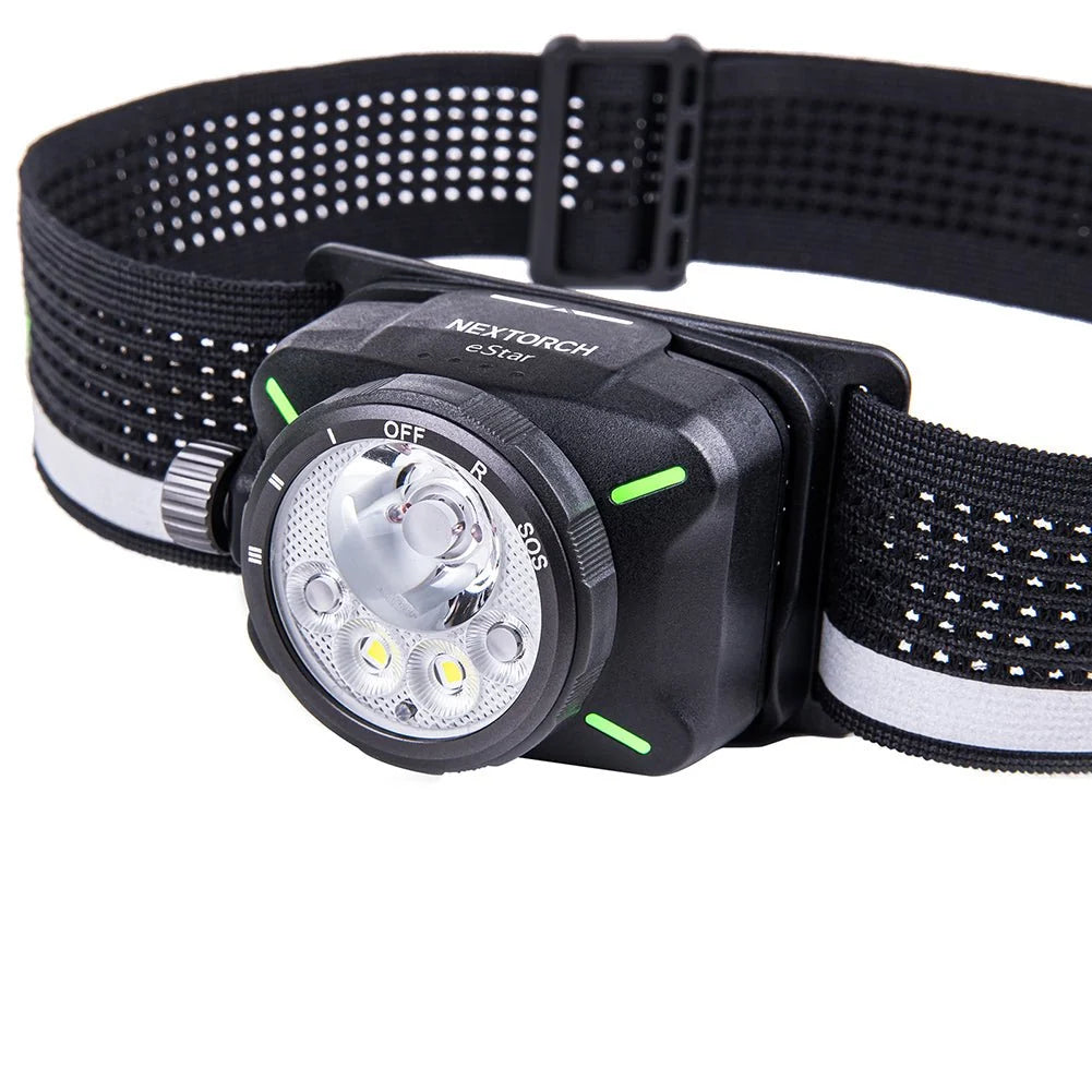 Nextorch eStar-Black 1300 Lumen Ultra-Bright Headlamp | Dual-Light