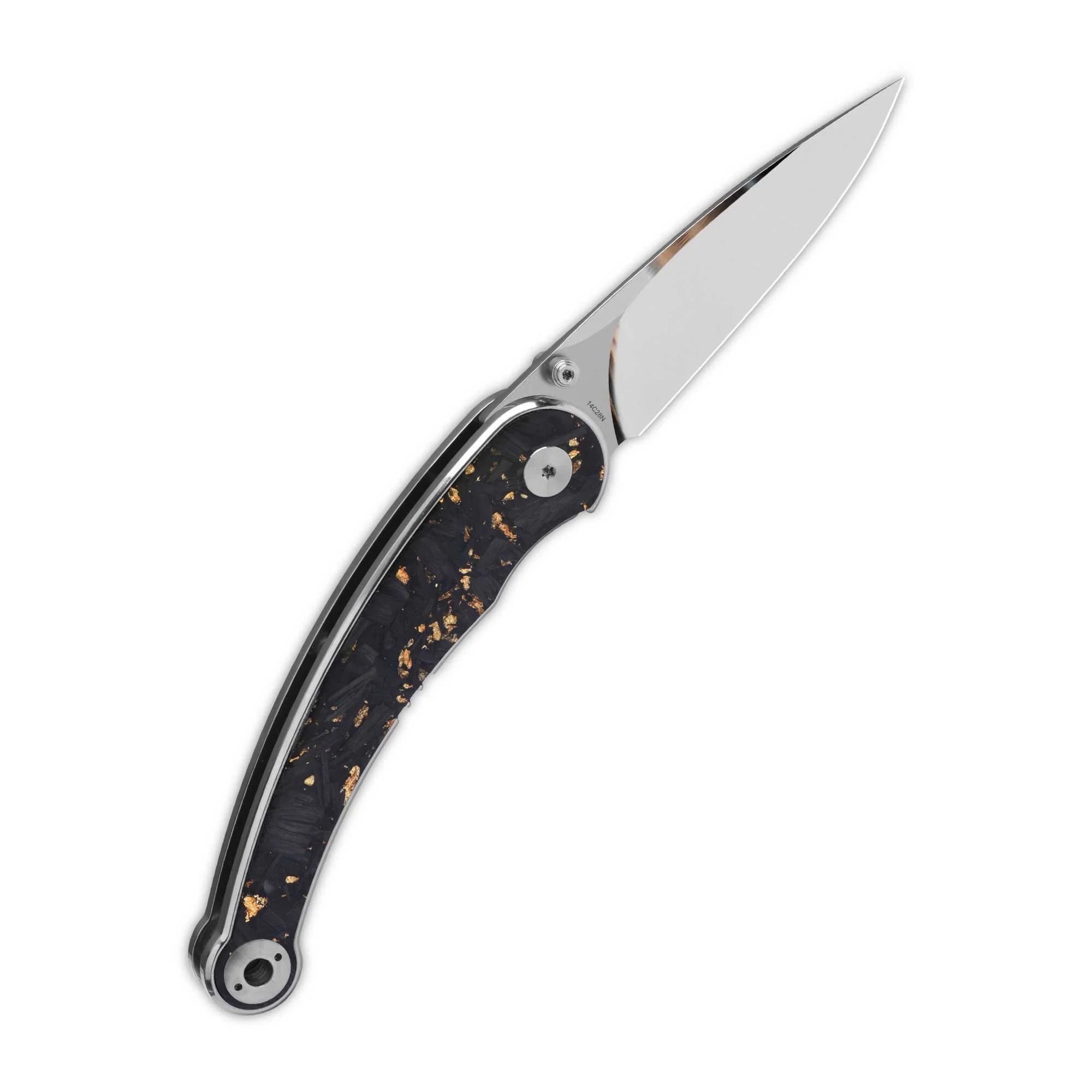 QSP Dolphin QS161-A 14C28N Blade Carbon Fiber Handle Liner Lock Folding Knife