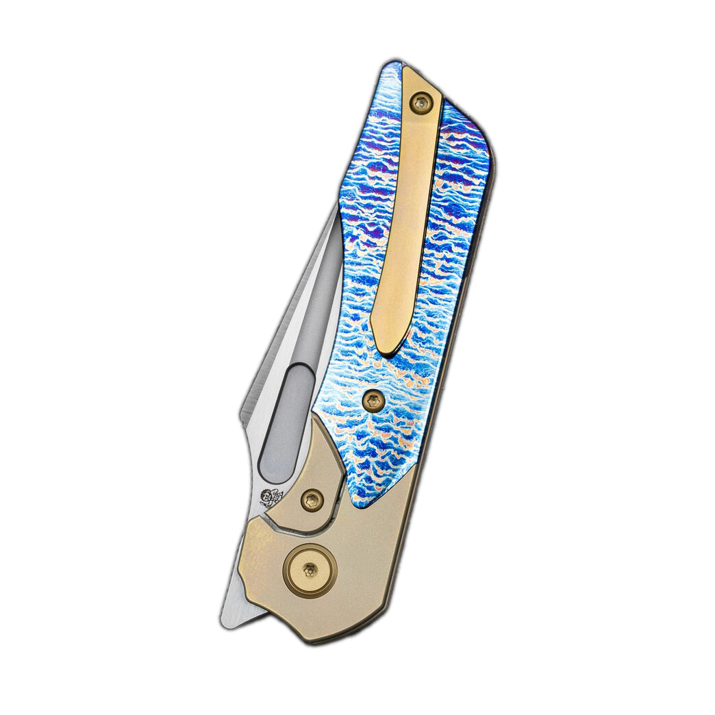 Bestech Dactyl BT2608C Magnacut Blade Titanium Handle Bolster Frame Lock Folding Knife