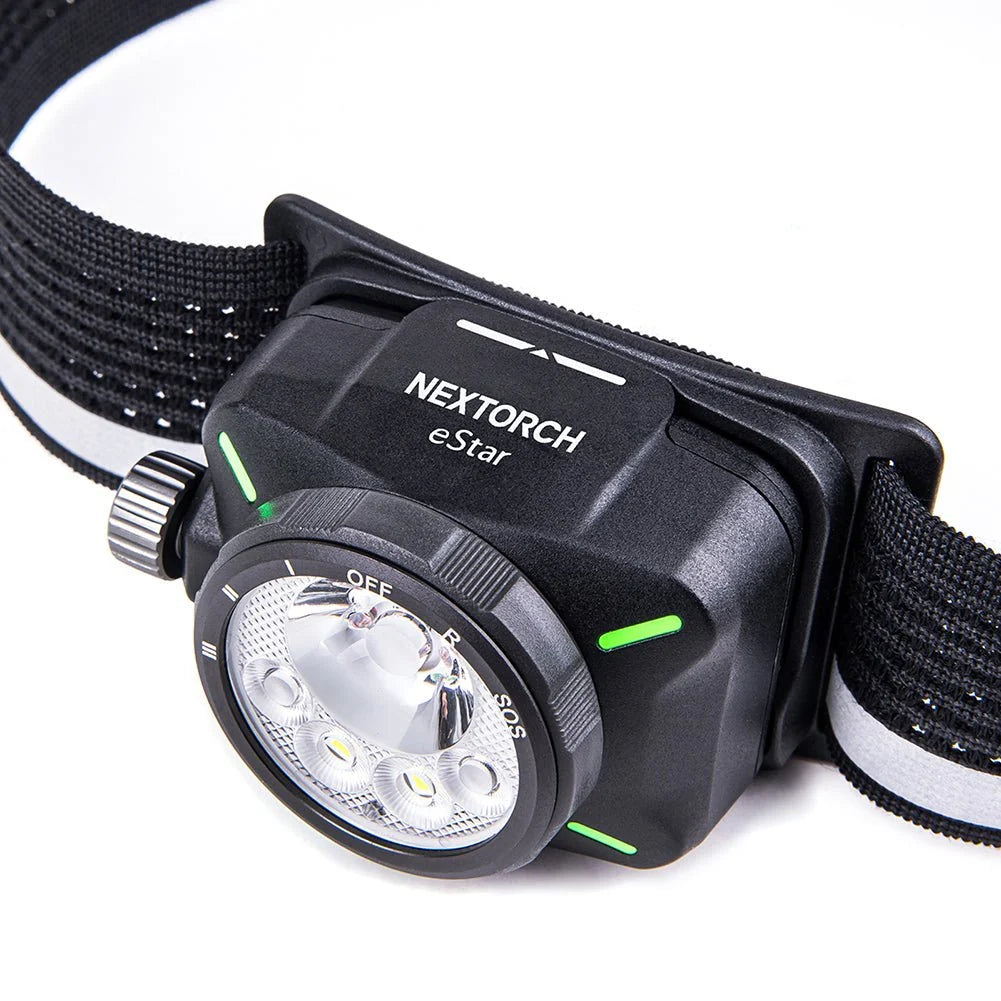 Nextorch eStar-Black 1300 Lumen Ultra-Bright Headlamp | Dual-Light