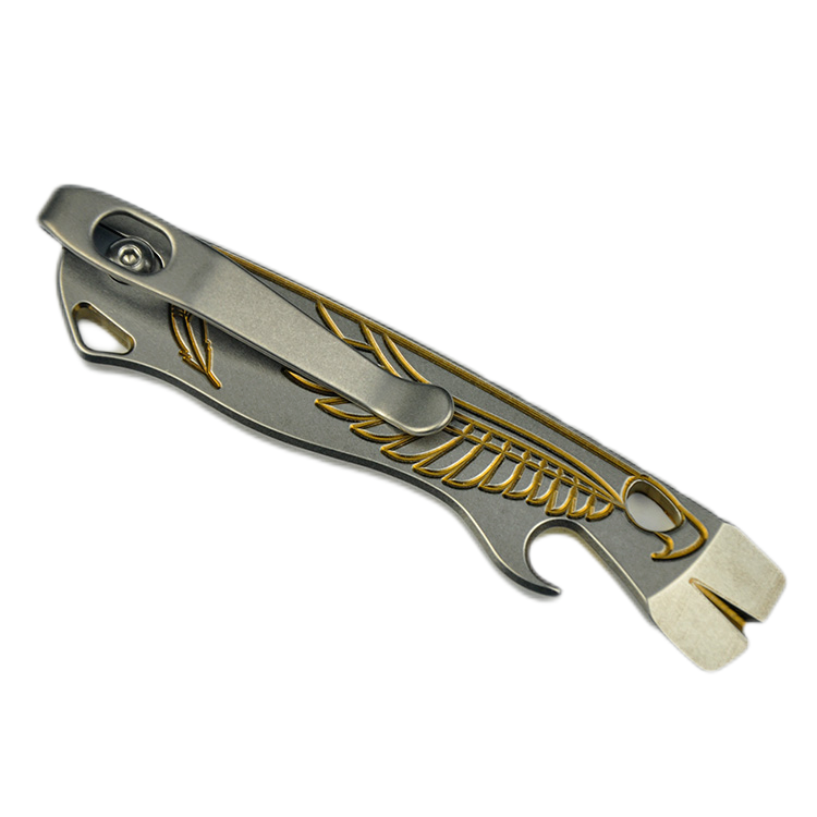 lynchNW V2.7 Double Wing Prybar 6AL-4V Titanium Anodization Gold