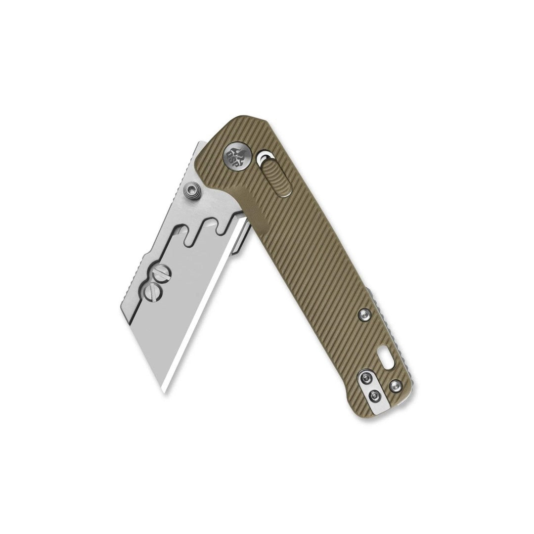 QSP Penguin Workmate QS130UT-C Stainless Steel Blade Khaki FRN Handle Glyde Lock Utility Knife