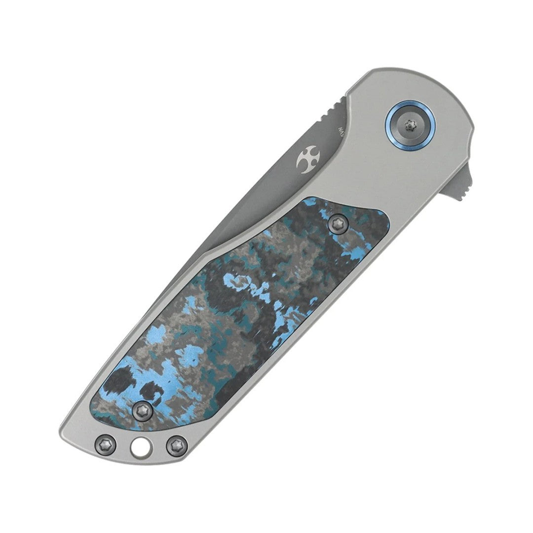Kansept Ptarmigan K2055A4 Gray TiCn Coated CPM-S35VN Blade Titanium & FatCarbon Handle Frame Lock Folding Knife