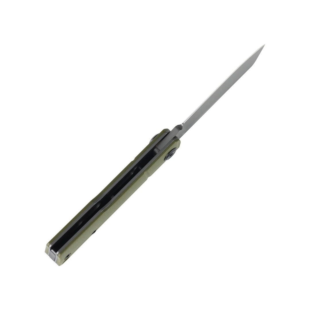 Closed Tenable Riflestock B2131S4 spine view showing the pocket clip and pivot hardware, studio product photo on a white background