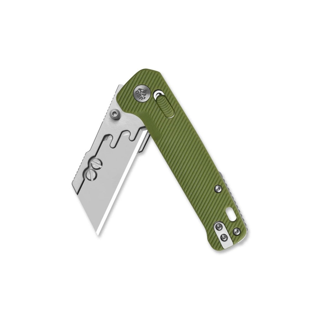 QSP Penguin Workmate QS130UT-B Stainless Steel Blade OD Green FRN Handle Glyde Lock Utility Knife
