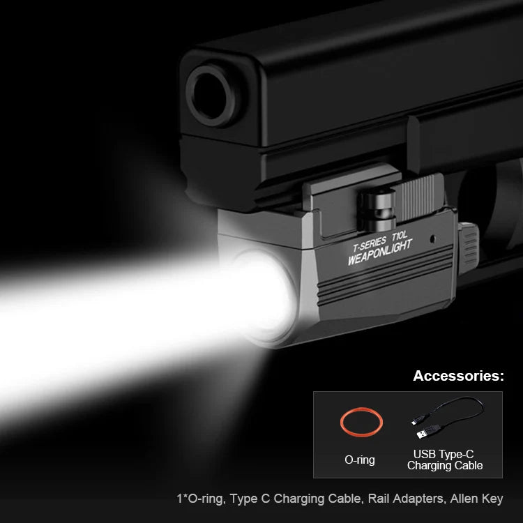 Jetbeam T10L Red Laser Tactical Flashlight 500 Lumens Long Range Torch Pistol Light