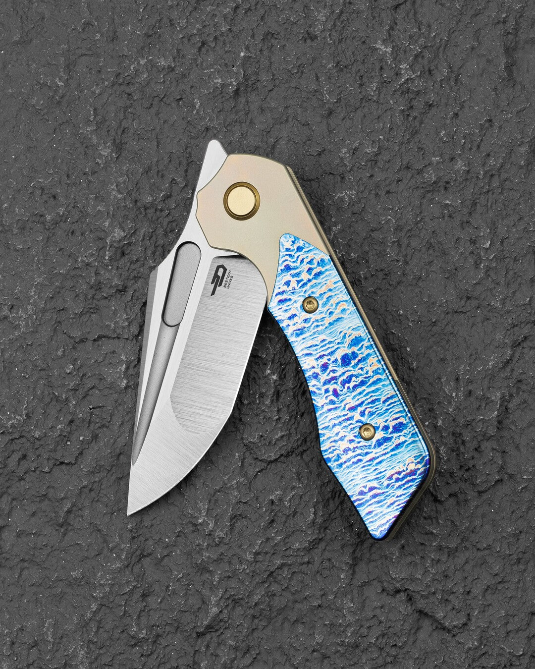 Bestech Dactyl BT2608C Magnacut Blade Titanium Handle Bolster Frame Lock Folding Knife