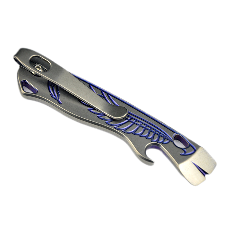 lynchNW V2.7 Double Wing Prybar 6AL-4V Titanium Blue Anodization