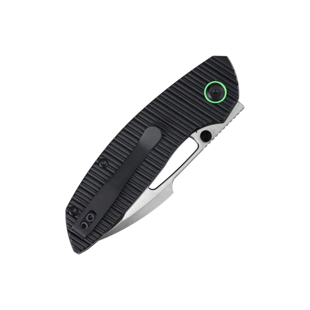 Kansept Link T1068H1 Satin 14C28N Blade Black Aluminum Handle Top Liner Lock Folding Knife