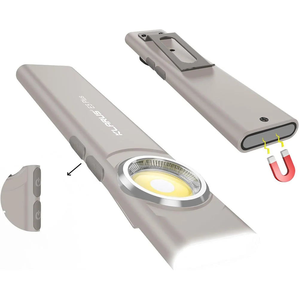 Klarus E5 Plus 650 Lumens Ultra Slim Dual-Switch Triple Lights Magnetic EDC Flashlight