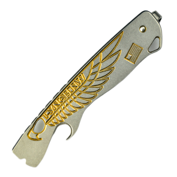 lynchNW V2.7 Double Wing Prybar 6AL-4V Titanium Anodization Gold