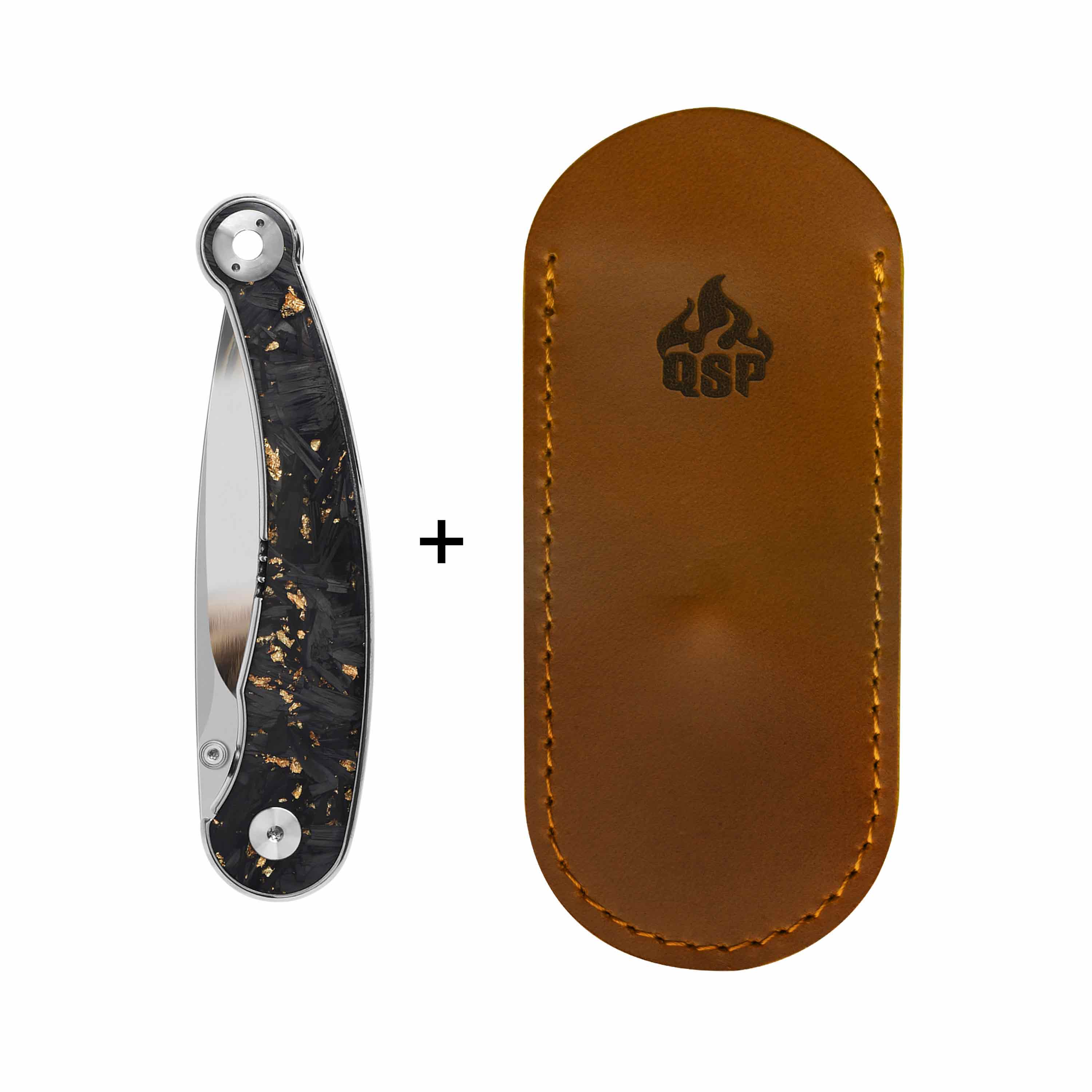 QSP Dolphin QS161-A 14C28N Blade Carbon Fiber Handle Liner Lock Folding Knife