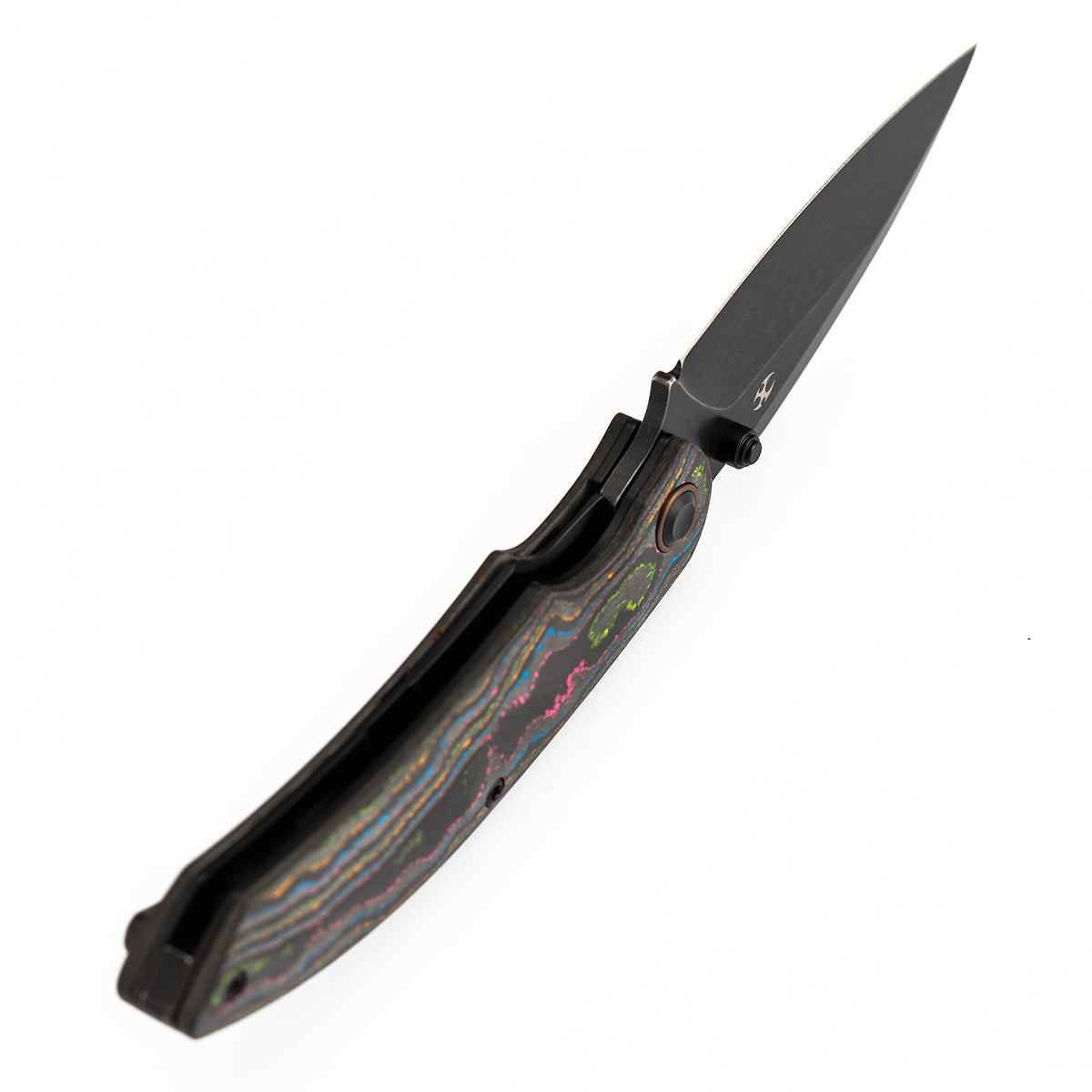 Kansept Falk K1142A2 Elmax Blade 80S Camo Carbon Fiber Handle Liner Lock Folding Knife