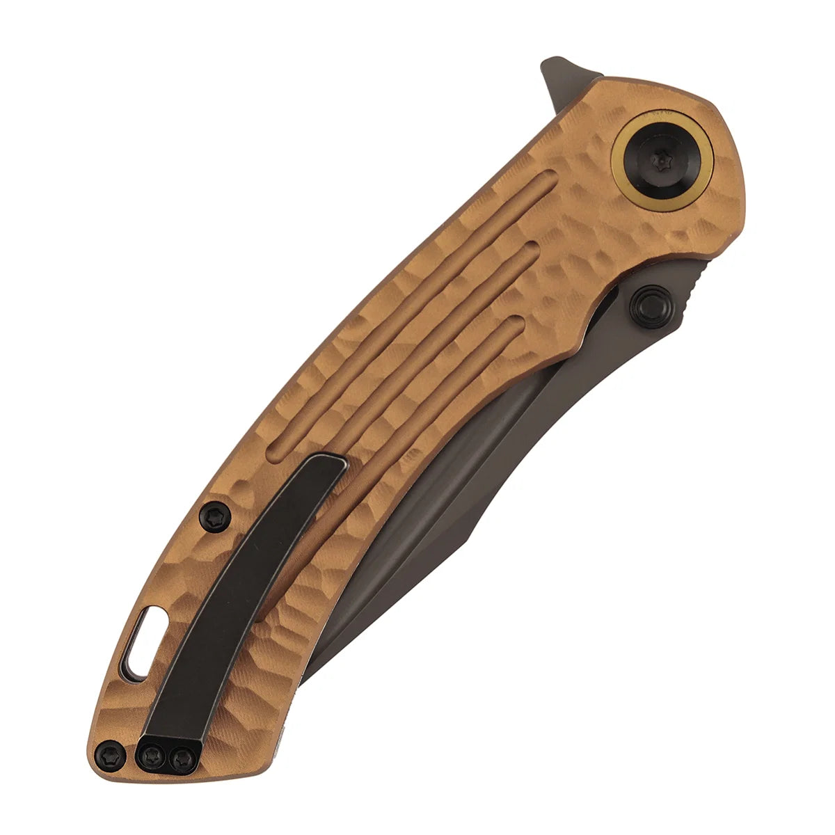 Kansept Pretatout K1032A7 CPM-S35VN Blade Golden Aluminum Handle Liner Lock Folding Knife