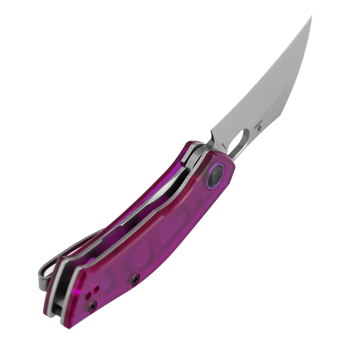Tenable Osprey B2087A1 Stonewashed Nitro-V Blade Purple PC Handle Liner Lock Folding Knife