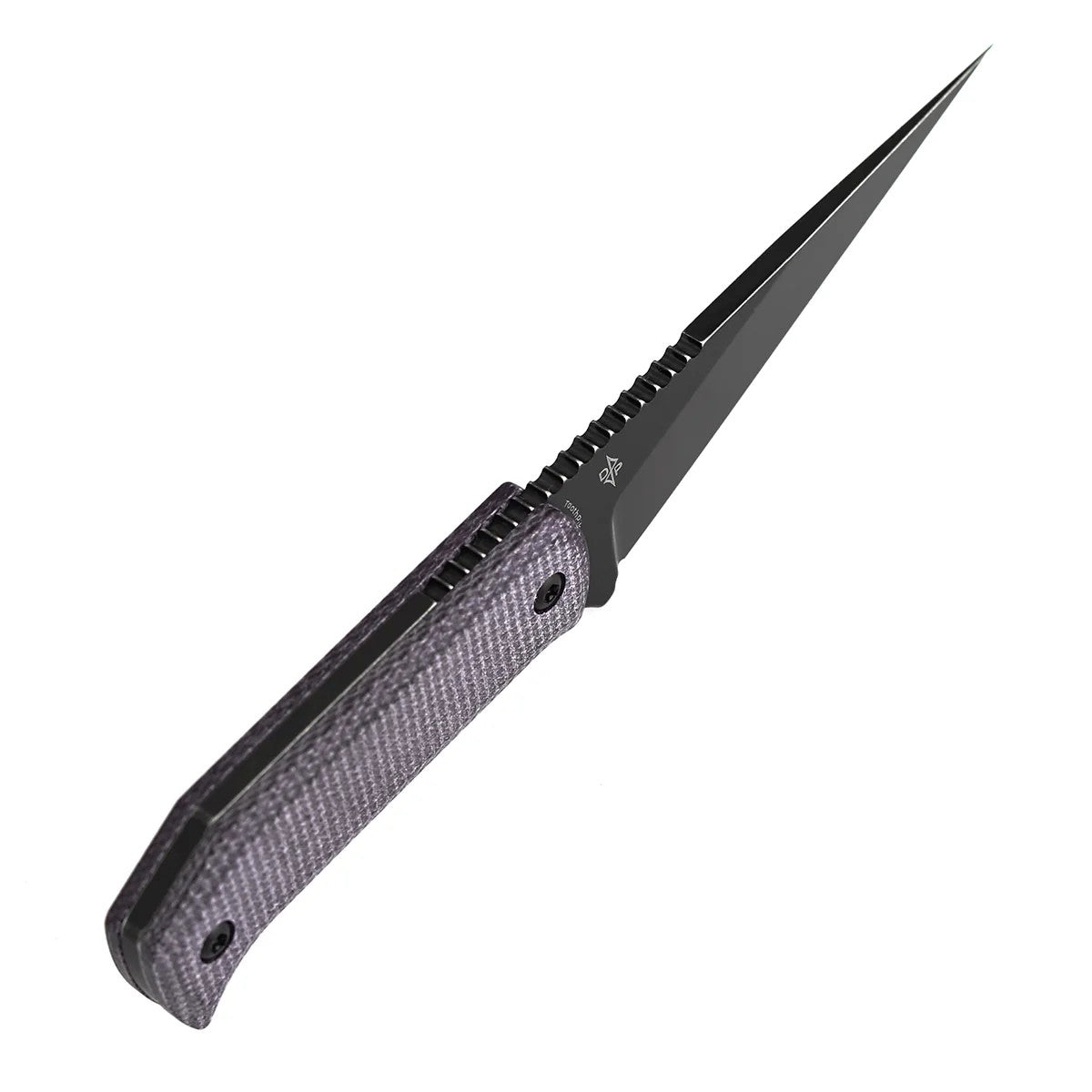 Tenable ToothPik G020A1 Blackwash 14C28N Blade Purple Micarta Handle Fixed Blade Knife