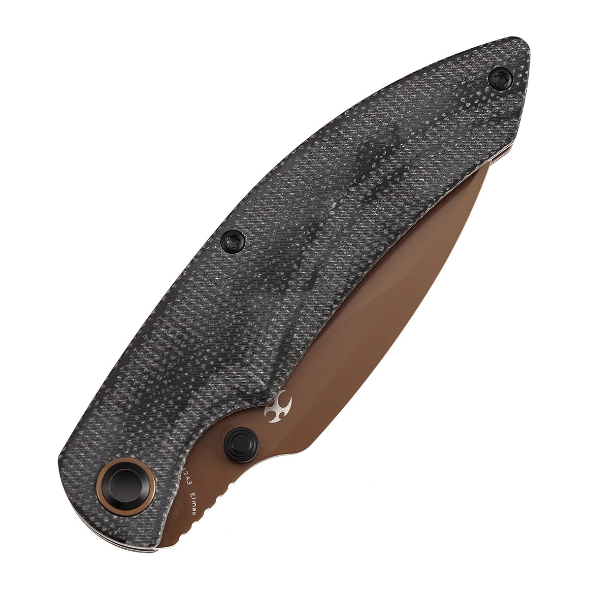 Kansept Falk K1142A3 Elmax Blade Black Micarta Handle Liner Lock Folding Knife