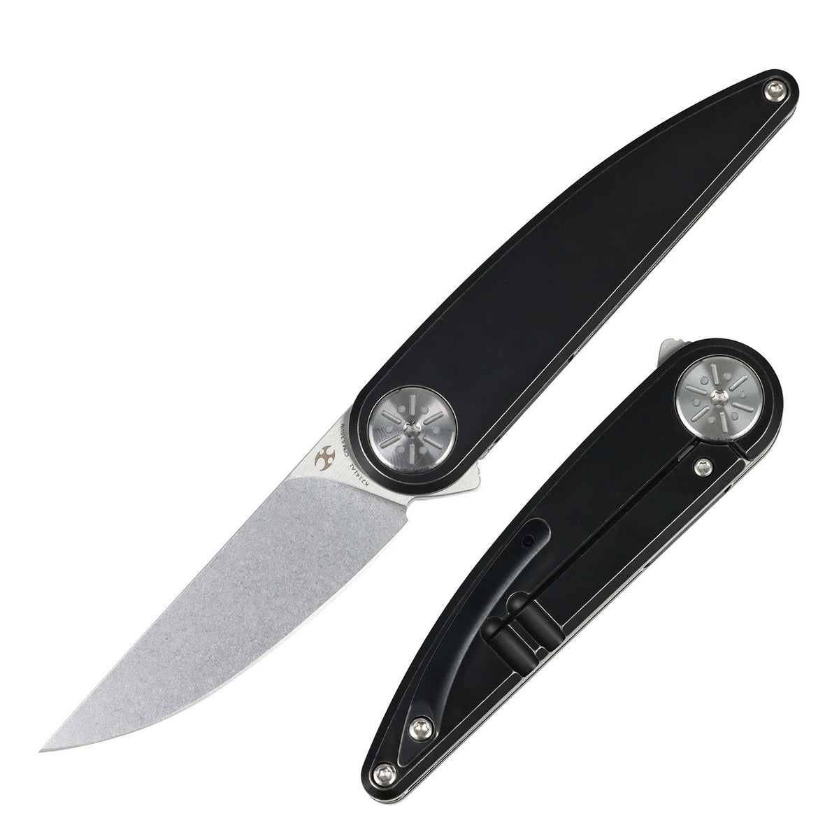 Kansept Symétrix K2141A1 CPM-S35VN Blade Blackwash Titanium Handle Frame Lock Folding Knife