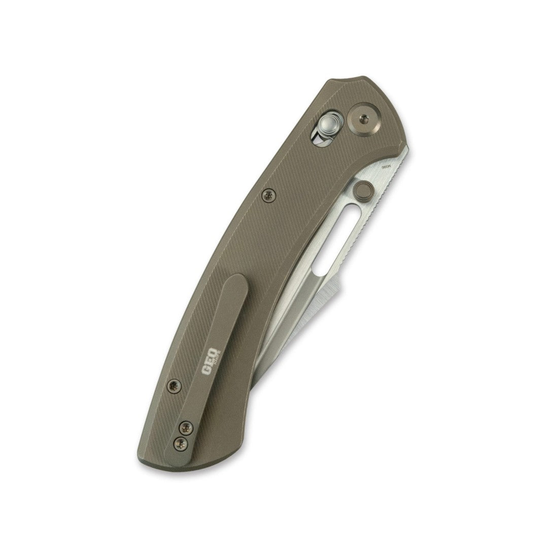 GEO Knife Strix GEO2510C M390 Blade Titanium Handle Crossbar Lock Folding Knife